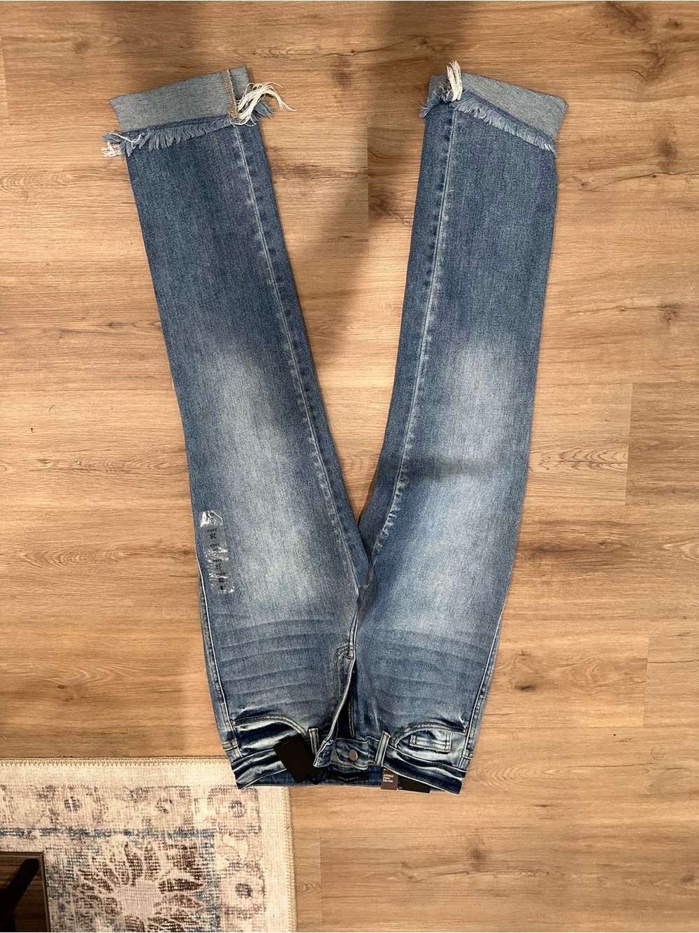 Flying Monkey Women's Distressed Cropped Jeans - Light Blue - Picture 2 of 5